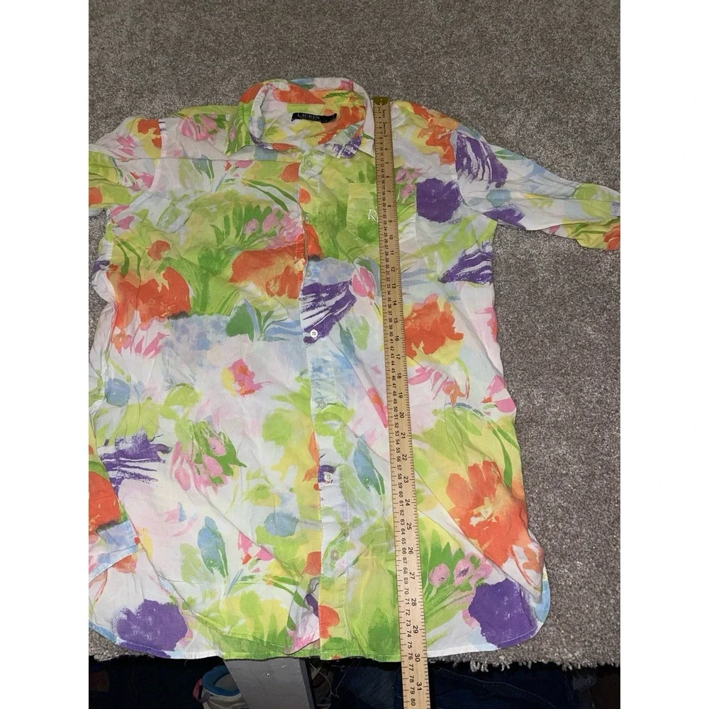 Lauren Ralph Lauren Hawaiian Shirt Floral Paisley‎ Flowers Mens Large Colorful